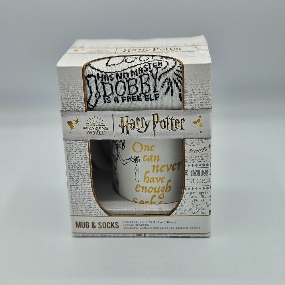 Wizarding World Harry Potter Dobby Elf Mug and Socks‎ Gift Set Paladone New